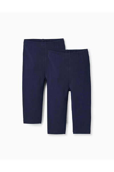 Ziddy PACK OF 2 PAIRS OF LEGGINGS FOR BABY GIRLS DARK BLUE
