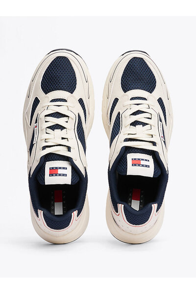 Tommy Hilfiger Erkek Kırmızı - Beyaz - Mavi Düşük Bilekli Spor Ayakkabı
