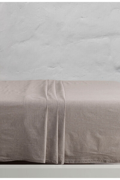 Berolige Brown Chambray Bed Sheet - 100% Cotton, Washable Thread, Paint Elastic, 100X200