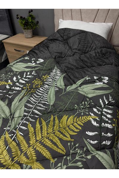 Clasy Satin 100% Cotton Satin Single Quilt Botanica V1 Green