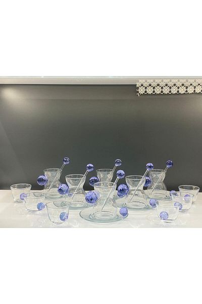 Saray Ottoman handicraft CRYSTAL HANDLE TEAP COFFEE SET