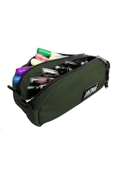 Jacbag Διπλή θήκη-τσάντα στυλό δύο θέσεων Khaki Green Jac-08