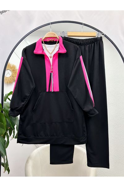 YEDİLALE Zippered Taste Double Combed Women's Suit