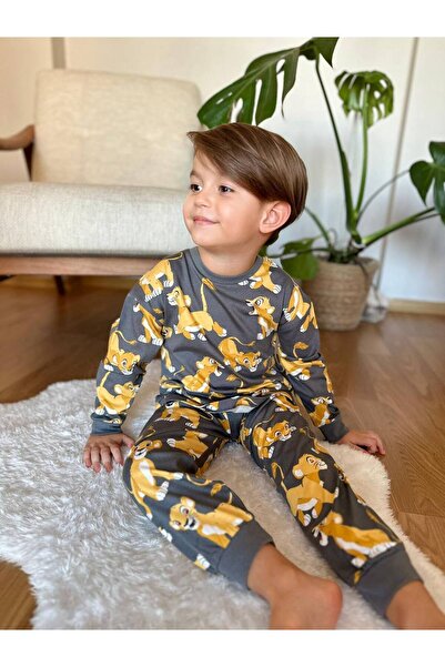 Genel Markalar Haydii kids Süprem Simba desenli erkek çocuk pijama takımı