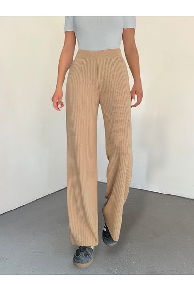 Modamorfo Πλεκτό παντελόνι Mink Ribbed