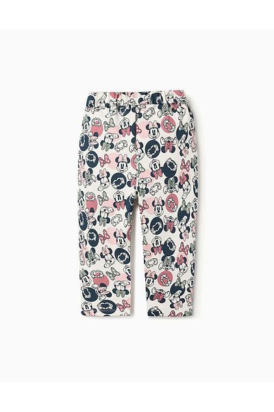Ziddy JOGGERS WITH PRINT FOR BABY GIRLS 'MINNIE' WHITE/PINK