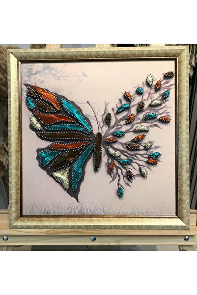 DEN Sanat Atölyesi Kanvas Filografi Kelebek Tablo
