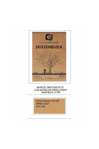 Alex Alx-1175 Model 35x50 Spiral 15-Piece Picture Block Kraft