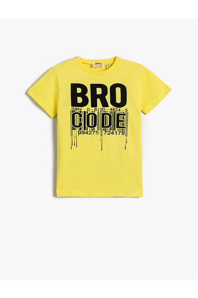 Koton Short Sleeve T-Shirt Cotton Slogan Printed