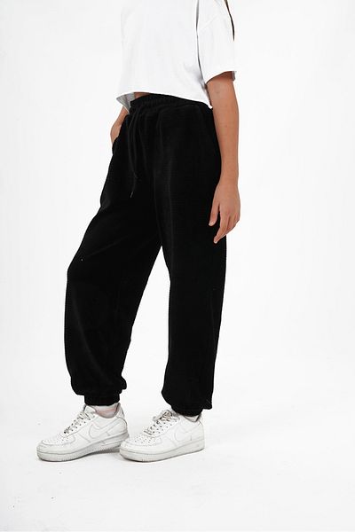 HayKids Girl's Velvet Fabric Elastic Leg Jogger Pants