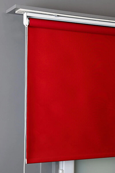 NarinLife Mat Kırmızı Kumaş Kaliteli Kalın Güneşlik Stor Perde