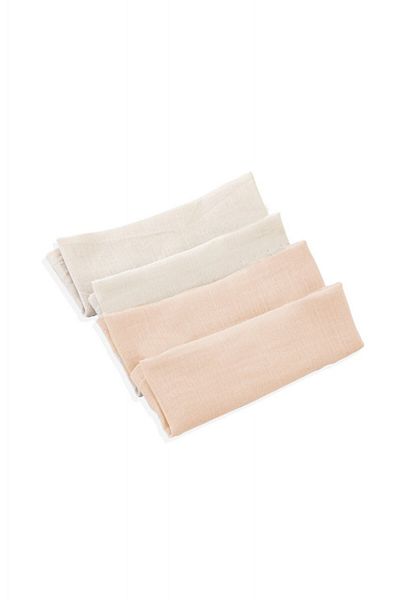 Babyjem Set 4 prosopele din muselina, BabyJem, 25x25 cm (Culoare: Somon)
