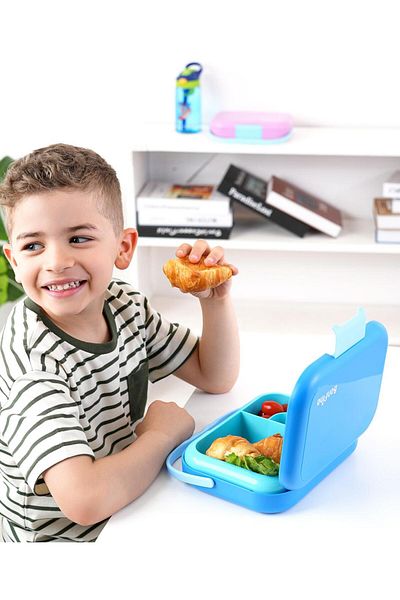 Fab N Funky Bonfino ABS Bento Lunch Box, Microwave Safe, Dishwasher Safe, 765mL, 3 Years+ - Pink