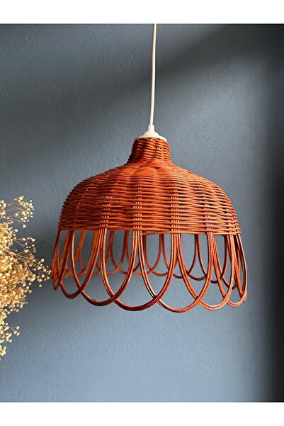 His Art Workshop RATTAN BAMBU HASIR CEVİZ RENGİ AVİZE