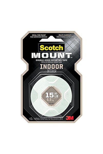 Scotch شريط تثبيت داخلي مزدوج الجوانب أبيض 3/4 × 350 بوصة