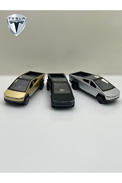 Shem Tesla Cyber Truck 3'lü Set Koleksiyonluk Metal Sesli Işıklı Diest Car Oy...
