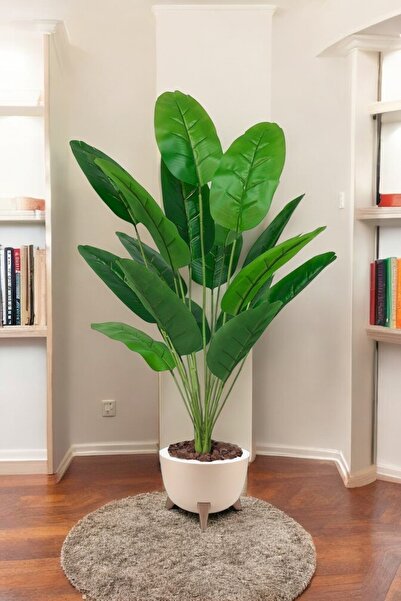 SY Vista Yapay Starliçe - Starliçe 90 cm - Siyah / Bej Ayaklı Saksı