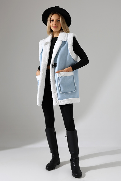 COCOCİX Γυναικείο γιλέκο βελούδινο τζιν νέας σεζόν