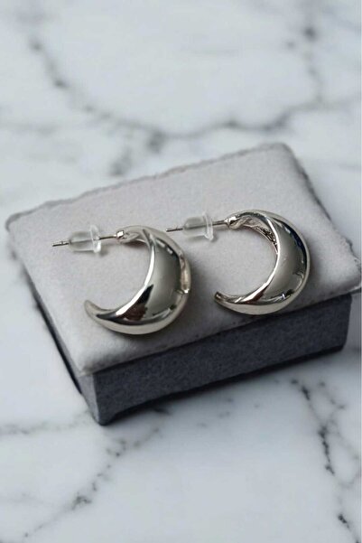 NAS fashion أقراط نسائية من الفولاذ على شكل نصف قمر تجمع بين إشراقة الليل وأس...