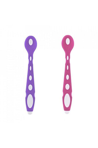 Babyjem Set 2 lingurite din silicon BabyJem Soft Spoon (Culoare: Mov)