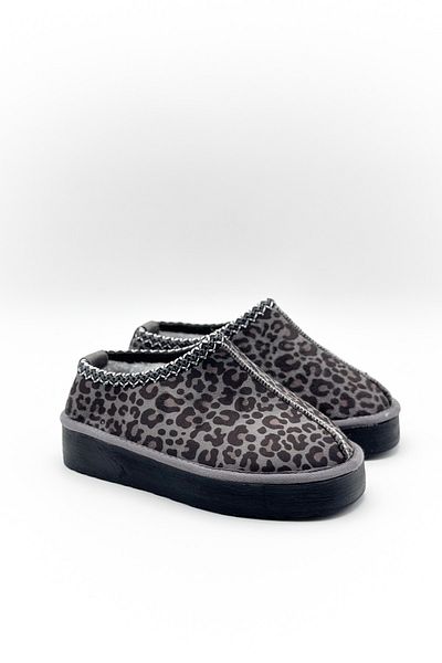 Shoebutik Παντόφλες Cookie Grey Leopard