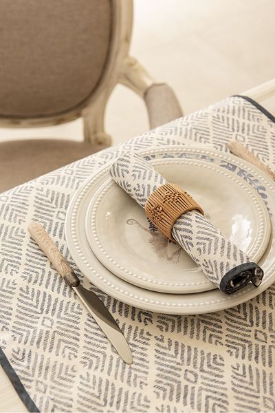 Gül Güler Vega Navy Blue Napkin - 4 Pack 45*45 cm Printed