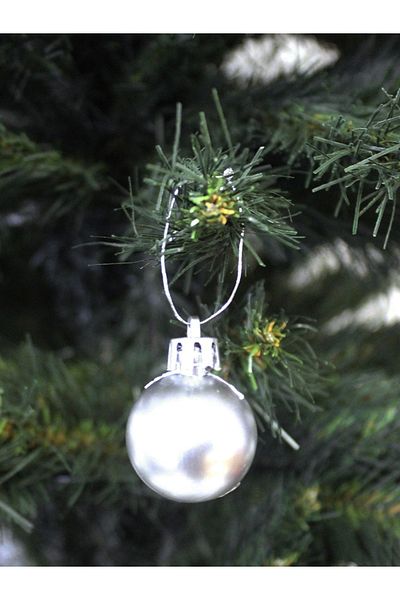 Astaş New Year's Ball 3 cm Silver Color 12 Pieces