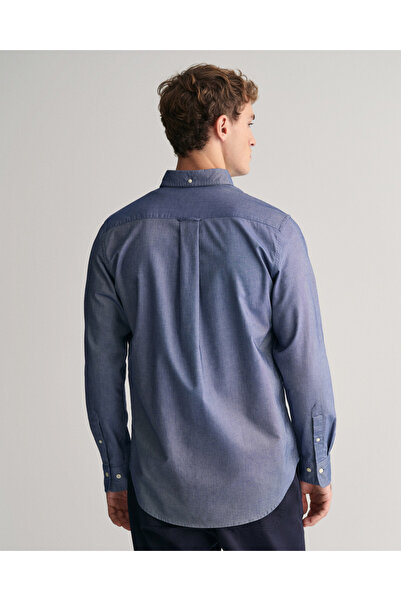 Gant Erkek Mavi Regular Fit Düğmeli Yaka Oxford Gömlek