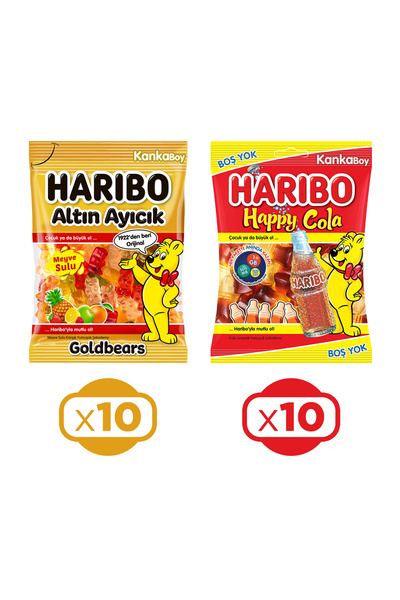 Haribo دمية دب ذهبية وكولا سعيدة 80 جرام كانكا حجم 20 حزمة مختلطة