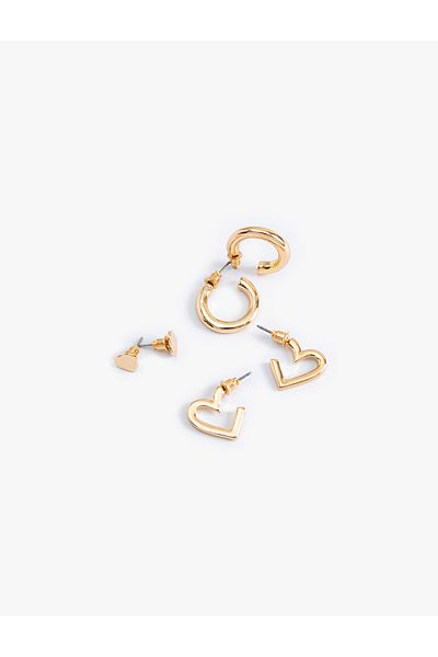 Koton Heart Earring Set of 3