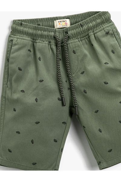 Koton Tkané šortky s potiskem Bavlna se zavazováním