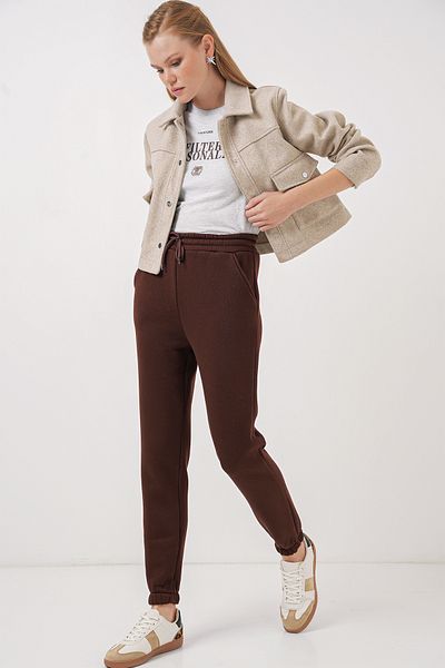 Bigdart Braune Jogginghose mit drei Fäden, Modell 55450