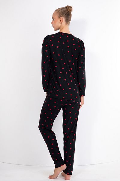 TAMPAP Dámská pyžamová souprava 214 semišový Crew Neck Heart