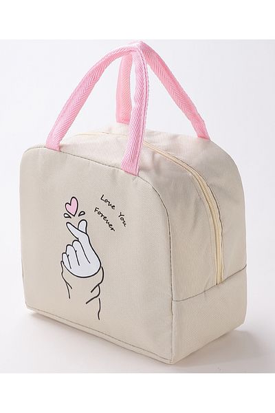 Fab N Funky Classic & Stylish Lunch Box Bag - Beige