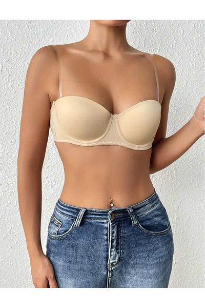 gigigiyim Γυναικείο σουτιέν Push Up Strapless με επένδυση σε χρώμα δέρματος