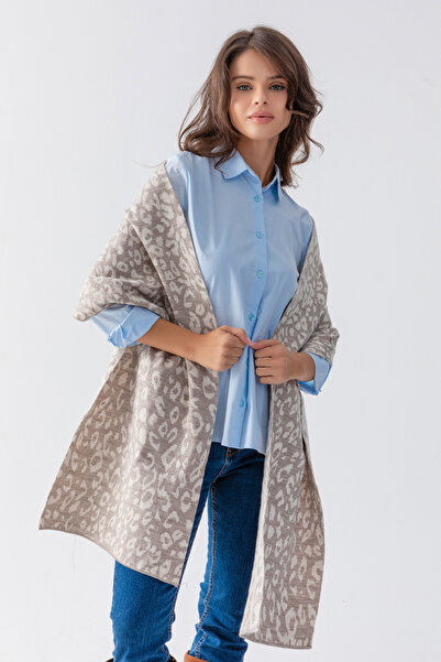 nisaNCa Γυναικείο μαλακό πλεκτό σάλι διπλής όψης Leopard Print – Ζεστή και κομψή θήκη, μοντέρνο χειμωνιάτικο αξεσουάρ