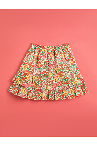 Koton Памучна пола с флорални мотиви