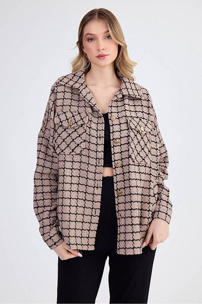 Vitrin Cămașă oversize cu model și buzunar cu clapă