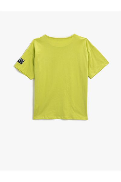 Koton Girl's Printed Green T-Shirt 2skg10093ak