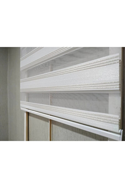 NarinLife Simli Pileli Düz Zebra Perde Altın