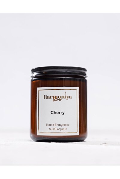 Harmoniya Home Cherry Kokulu Doğal Mum &soyalı Amber Kavanoz Kapaklı 280 ml