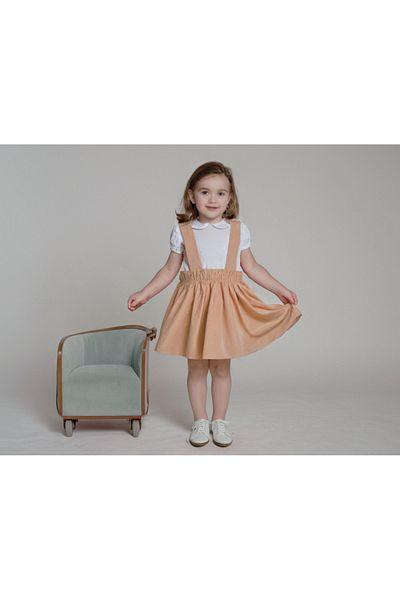 Moda Lina Baby Girl's Solid Color Strap Dress