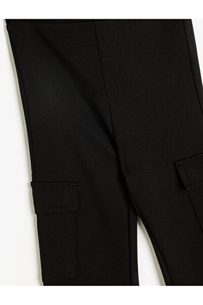 Koton 5wkg40221ak 999 Sıyah Kız Cocuk Jersey Pantolon
