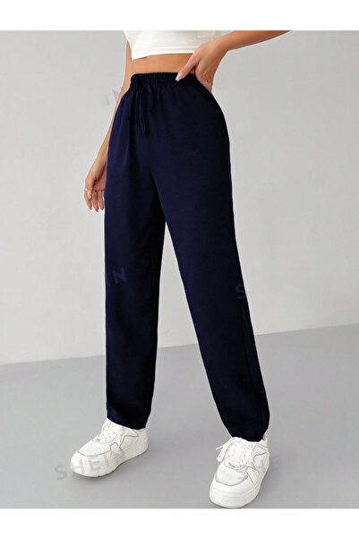 yx yustex sport Γυναικείο φαρδύ παντελόνι φόρμας σε μπλε ναυτικό χρώμα, άνετο...