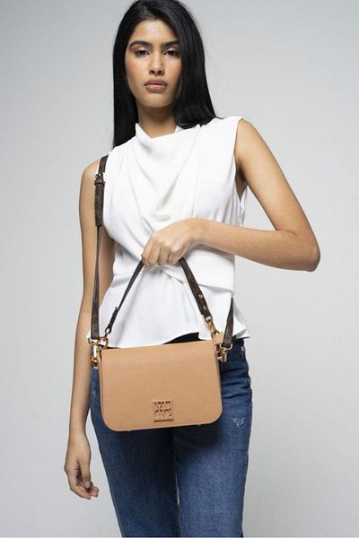 Valentino Orlandi Monogram Camel/brown Women's Crossbody Bag Vlt051