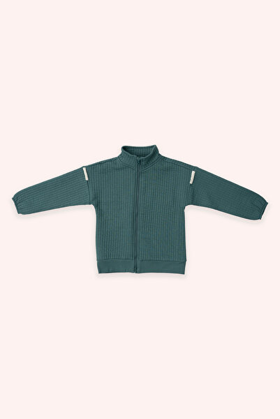 Panço Erkek Çocuk Fermuarlı Yeşil Sweatshirt