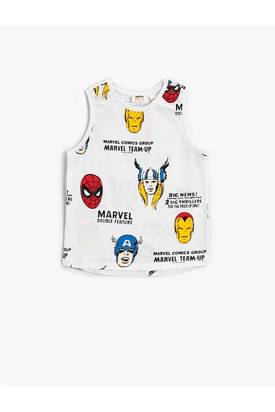 Koton Top din bumbac cu licență fără mâneci cu imprimeu Marvel
