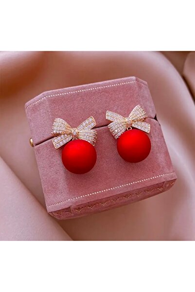 Store Kırmızı Yeni Yıl Küpesi Sevgililer Günü Hediyesi