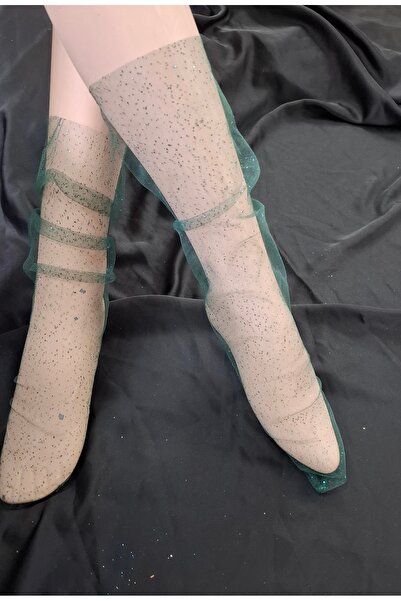 es moda shop Сватбени чорапи Parla Emerald Tulle - блестящи вечерни чорапи