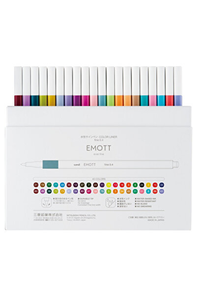 UNİ-BALL Uni-Ball Acrylic Tip Pen Emott 0.4 mm Fine Set of 40